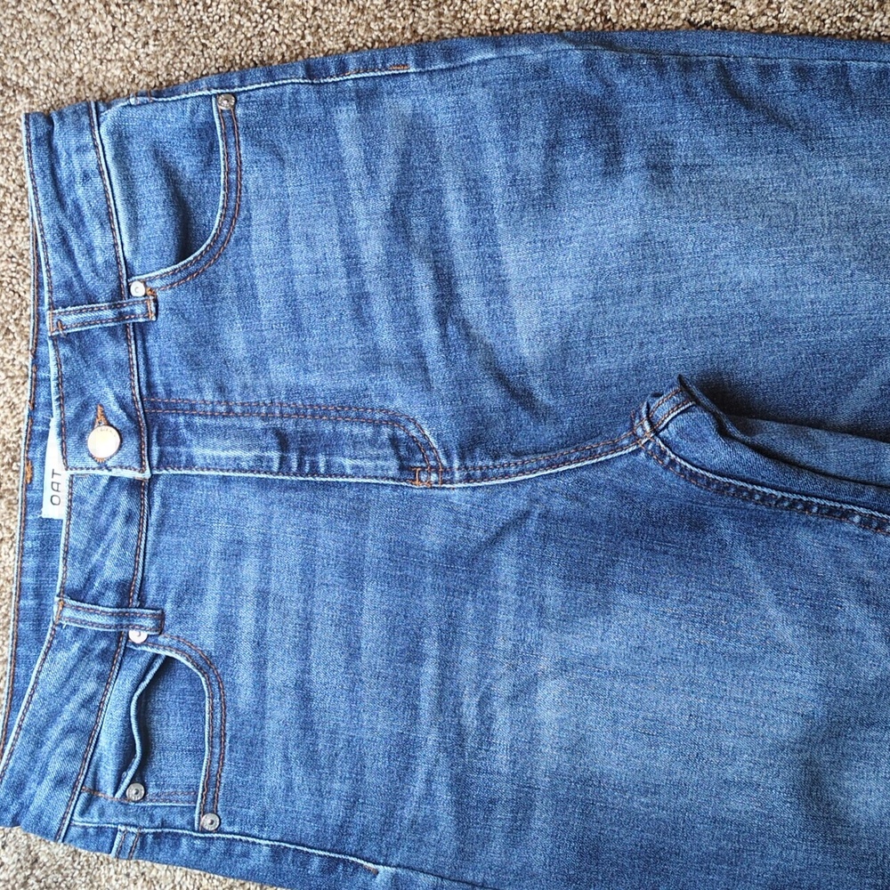 OAT New York Women's High Rise Flare Raw Hem Stretch Jeans Size 6 - Picture 6 of 14